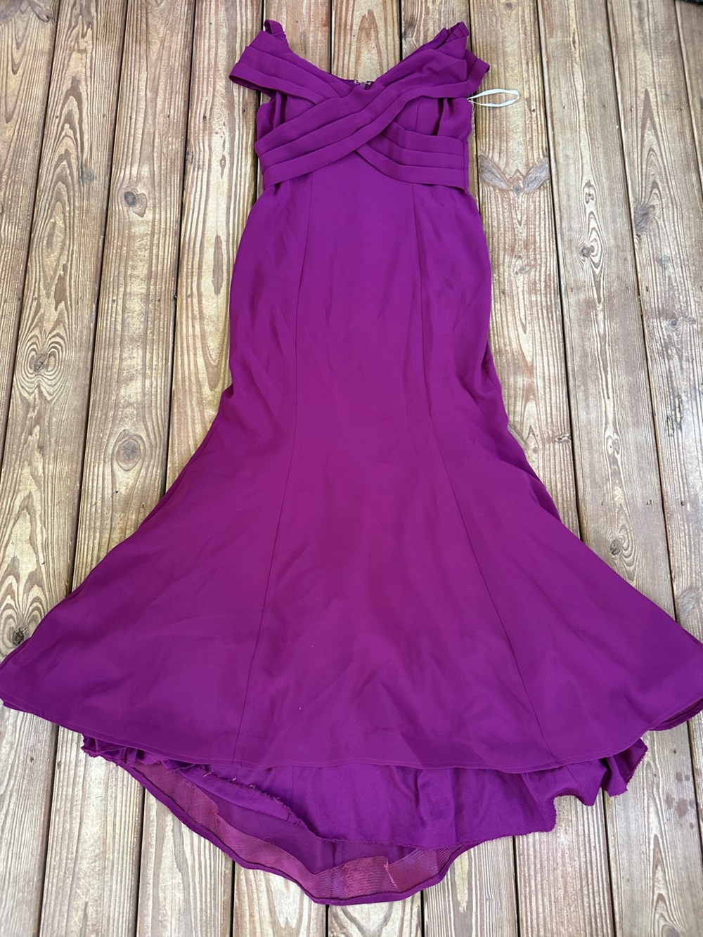 Mikael Aghal Purple Mermaid Trumpet Gown Dress Size 12